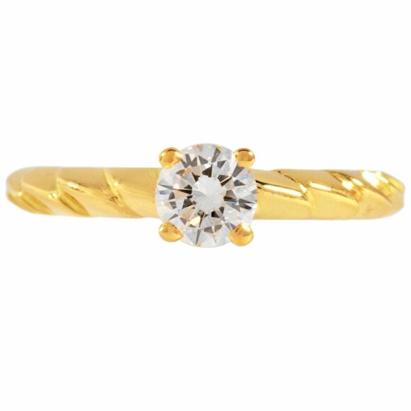 CHAUMET 18k Yellow Gold Diamond Ring - Picture 2 of 6